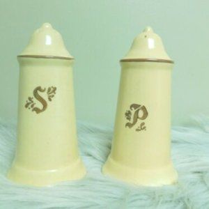 Vintage Pfaltzgraff Village Salt & Pepper 6" Shakers w/ Stopper